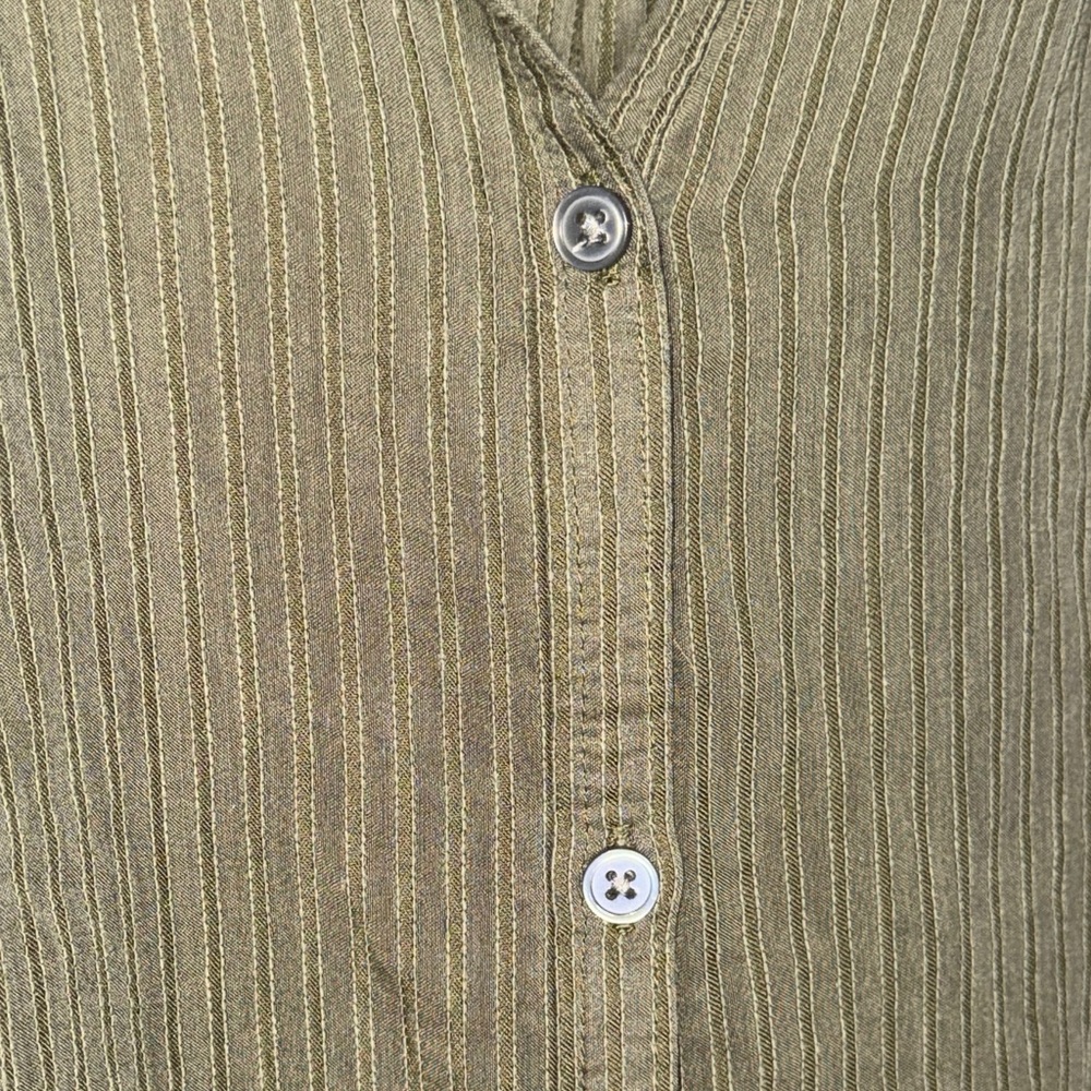 LOFT Olive Green Button-Down Blouse - Picture 5 of 5